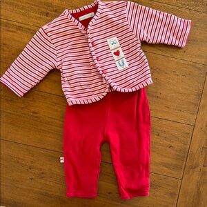 Kushies Baby Red Reversible Matching Set